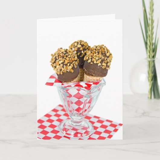 Carte Bonjour pilons crème glacée en verre (Devant)