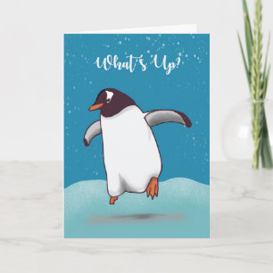 Carte Bonjour Pingouin Sauter des Whats Up