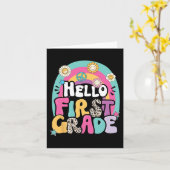 Carte Bonjour Première Année Retour À L'École Enseignant (Fleur jaune)