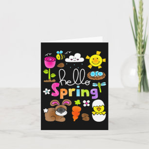 Carte Bonjour Printemps Et Lapin De Pâques Rabbit Enfant