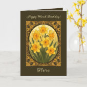 Carte Bonjour Printemps La Jonquille Joyeuse de Mars (Fleur jaune)