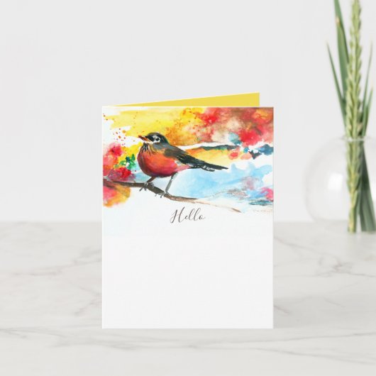 Carte Bonjour Robin Salutation Small (Devant)