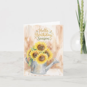 Carte Bonjour Saison d'Anniversaire Tournesols Jaunes So