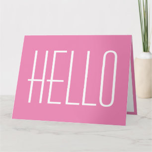 Carte Bonjour Salut Typographie simple Minimaliste Rose