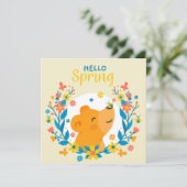 Carte Bonjour Spring Bear Grey Card (Debout devant)