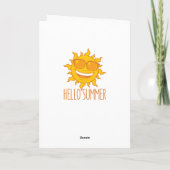 Carte Bonjour Summer Sun Avec Lunettes de soleil (Dos)