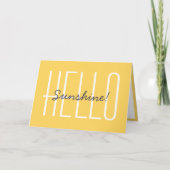 Carte Bonjour Sunshine Yellow Typographie Note (Devant)