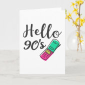 Carte Bonjour téléphone portable des années 90 (Fleur jaune)