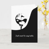 Carte Bonjour thème de golf noir et blanc (Fleur jaune)
