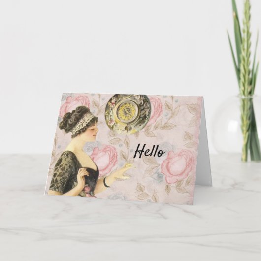 Carte Bonjour victorienne (Devant)