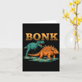 Carte Bonk Dinosaur Funny Prehistoric Humor Design  (Fleur jaune)