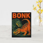 Carte Bonk Dinosaur Funny Prehistoric Humor Design  (Fleur jaune)