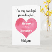 Carte Bonne 16ème anniversaire petite-fille (Fleur jaune)