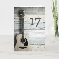 Bonne 17ème anniversaire Guitare Musician Greeting