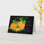 Carte Bonne 1ère grande-fille d'Halloween (Fleur jaune)