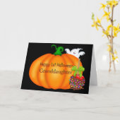 Carte Bonne 1ère petite-fille d'Halloween (Fleur jaune)