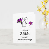 Carte Bonne 35ème anniversaire de travail (Fleur jaune)