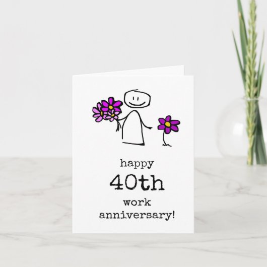 Carte Bonne 40ème anniversaire de travail (Devant)
