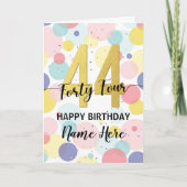 Carte Bonne 44ème anniversaire Pastel Rainbow Gold Woman (Devant)