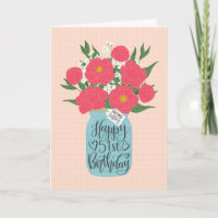 Bonne 51e Soeur d'anniversaire avec Mason Jar de F