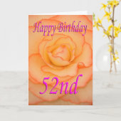 Carte Bonne 52e Fleur d'anniversaire (Fleur jaune)