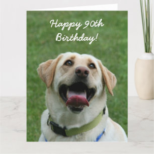 Carte Bonne 90e anniversaire Labrador Retriever grosse c