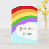 Carte Bonne amélioration bientôt Rainbow Card (Fleur jaune)