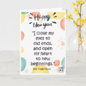 Carte Bonne Année (Fleur jaune)