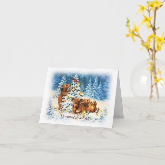 Carte Bonne année (Fleur jaune)