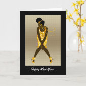 Carte Bonne année (Fleur jaune)