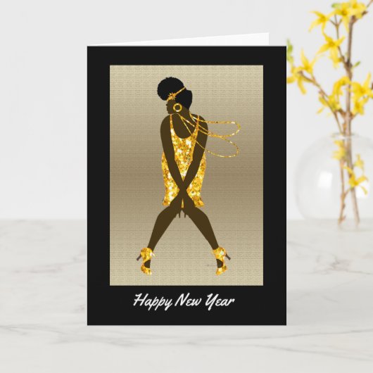 Carte Bonne année (Fleur jaune)