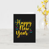 Carte Bonne année 2025 Gold Fun Festive Funny Party C (Fleur jaune)