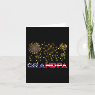 Carte Bonne année 2025 Papy Drapeau Américain Famille F