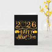Carte Bonne année 2026 (Fleur jaune)