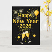 Carte Bonne année 2026 (Fleur jaune)