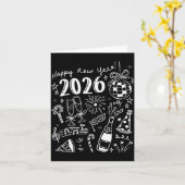 Carte Bonne Année 2026 Arc Drôle  (Fleur jaune)