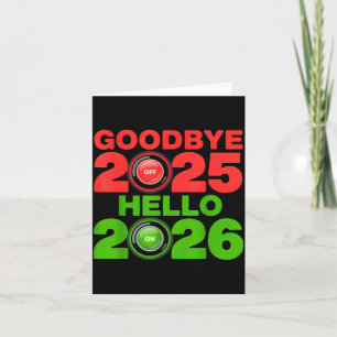 Carte Bonne année 2026 Au revoir 2025 Bonjour 2026