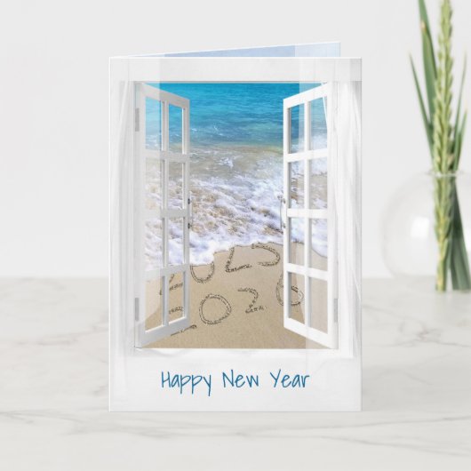 Carte Bonne année 2026 Beach Window (Devant)