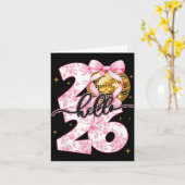 Carte Bonne année 2026 Boule de disco Arc Nouvel An  (Fleur jaune)