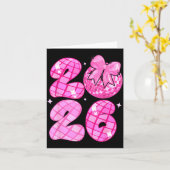 Carte Bonne année 2026 Boule de disco Nk Coquette Bow Fa (Fleur jaune)