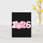 Carte Bonne année 2026 Boule de disco Nk Coquette Bow Fa (Fleur jaune)