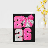 Carte Bonne année 2026 Boule disco Nk Coquette Bow Fam (Fleur jaune)