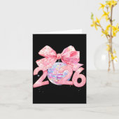 Carte Bonne année 2026 Boule disco Nk Coquette Bow Fam (Fleur jaune)