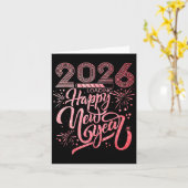 Carte Bonne année 2026 chargement de feux d'artifice fêt (Fleur jaune)