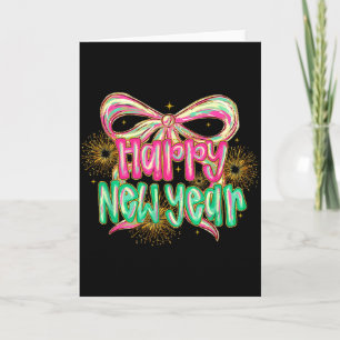 Carte Bonne année 2026 Coquette Nœud Vintage Drôle Gif
