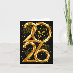 Carte Bonne année 2026 Feux d'artifice Nouvel An Nye P