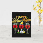 Carte Bonne année 2026 Gles De Vin Feux D'artifice Nouve (Fleur jaune)