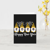 Carte Bonne année 2026 Gnomes Impression léopard Gnomies (Fleur jaune)