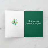 Carte Bonne année à Martini Cocktail Verre (Intérieur)