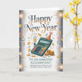 Carte Bonne année à un comptable incroyable (Fleur jaune)